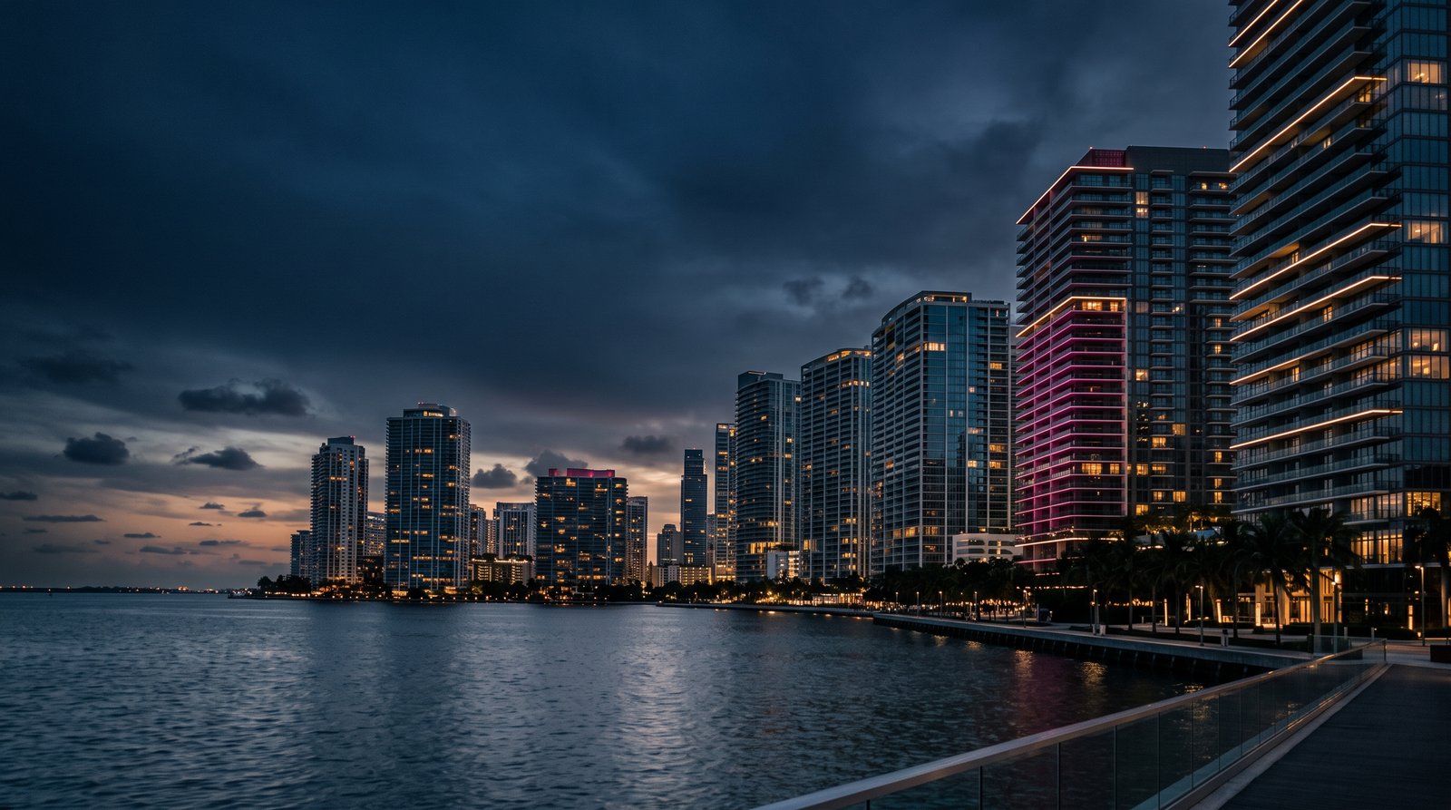 A miami beach skyline type of look with high rise condos that show off the and area this is heavy into rental properties