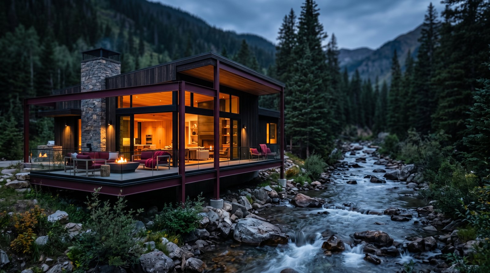 house in the mountains that is a rental property near a creek